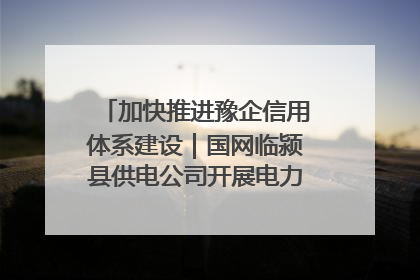 加快推进豫企信用体系建设｜国网临颍县供电公司开展电力行业信用企业现场咨询访谈工作
