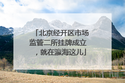 北京经开区市场监管二所挂牌成立，就在瀛海这儿