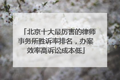北京十大最厉害的律师事务所胜诉率排名，办案效率高诉讼成本低