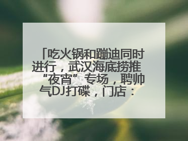 吃火锅和蹦迪同时进行，武汉海底捞推“夜宵”专场，聘帅气DJ打碟，门店：不加收费用