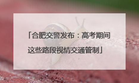 合肥交警发布：高考期间这些路段视情交通管制
