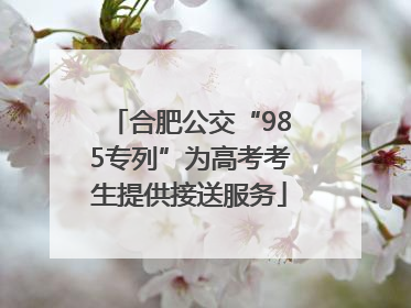 合肥公交“985专列”为高考考生提供接送服务