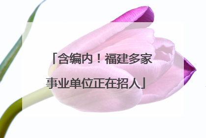 含编内！福建多家事业单位正在招人