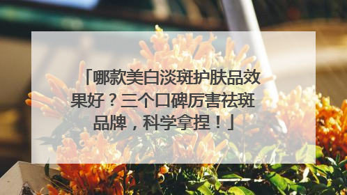 哪款美白淡斑护肤品效果好？三个口碑厉害祛斑品牌，科学拿捏！