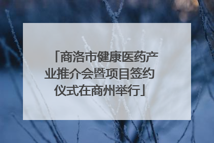 商洛市健康医药产业推介会暨项目签约仪式在商州举行