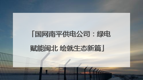 国网南平供电公司：绿电赋能闽北 绘就生态新篇