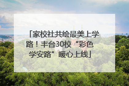 家校社共绘最美上学路！丰台30校“彩色学安路”暖心上线