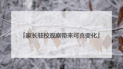 家长驻校观察带来可喜变化
