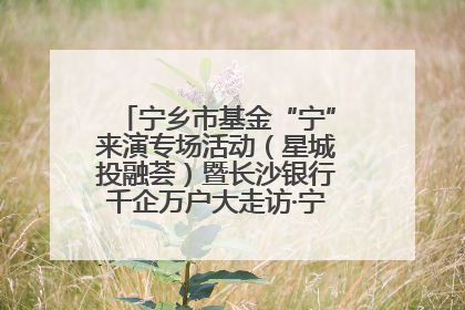 宁乡市基金“宁”来演专场活动（星城投融荟）暨长沙银行千企万户大走访·宁乡专场活动举行