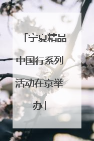 宁夏精品中国行系列活动在京举办