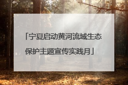 宁夏启动黄河流域生态保护主题宣传实践月