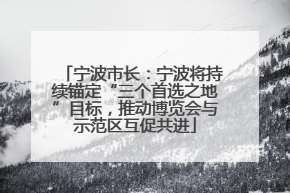 宁波市长：宁波将持续锚定“三个首选之地”目标，推动博览会与示范区互促共进