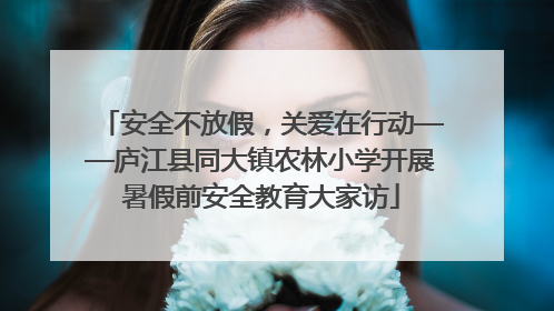 安全不放假，关爱在行动——庐江县同大镇农林小学开展暑假前安全教育大家访