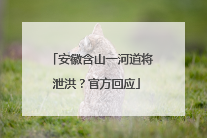 安徽含山一河道将泄洪？官方回应
