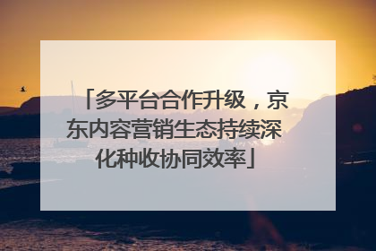 多平台合作升级，京东内容营销生态持续深化种收协同效率