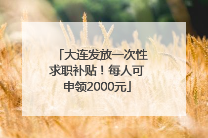 大连发放一次性求职补贴！每人可申领2000元