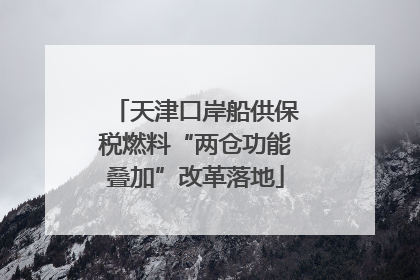 天津口岸船供保税燃料“两仓功能叠加”改革落地
