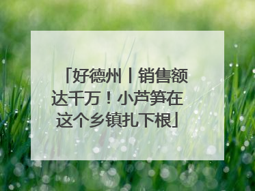 好德州丨销售额达千万！小芦笋在这个乡镇扎下根