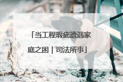 当工程瑕疵遭遇家庭之困｜司法所事