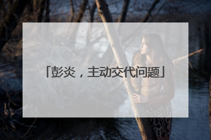 彭炎，主动交代问题