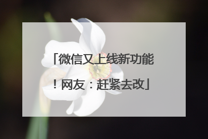 微信又上线新功能！网友：赶紧去改