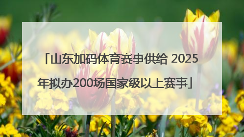 山东加码体育赛事供给 2025年拟办200场国家级以上赛事