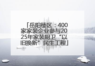 岳阳楼区：400家家装企业参与2025年家装厨卫“以旧换新”民生工程
