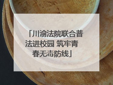 川渝法院联合普法进校园 筑牢青春无毒防线
