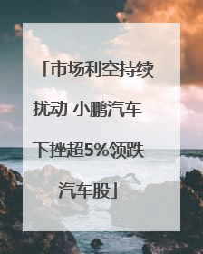 市场利空持续扰动 小鹏汽车下挫超5%领跌汽车股