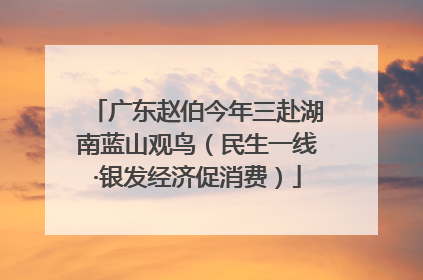 广东赵伯今年三赴湖南蓝山观鸟（民生一线·银发经济促消费）