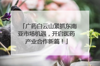 广药白云山紧抓东南亚市场机遇，开启医药产业合作新篇！
