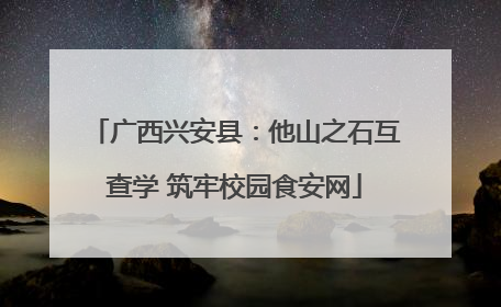广西兴安县：他山之石互查学 筑牢校园食安网