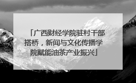 广西财经学院驻村干部搭桥，新闻与文化传播学院赋能油茶产业振兴