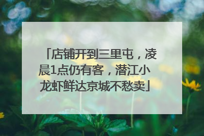 店铺开到三里屯，凌晨1点仍有客，潜江小龙虾鲜达京城不愁卖
