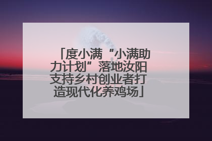 度小满“小满助力计划”落地汝阳支持乡村创业者打造现代化养鸡场