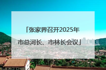 张家界召开2025年市总河长、市林长会议