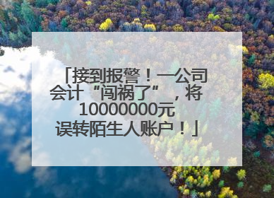 接到报警！一公司会计“闯祸了”，将10000000元误转陌生人账户！
