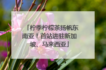 柠季柠檬茶扬帆东南亚！首站进驻新加坡、马来西亚