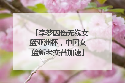 李梦因伤无缘女篮亚洲杯，中国女篮新老交替加速