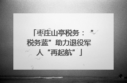 枣庄山亭税务：“税务蓝”助力退役军人“再起航”