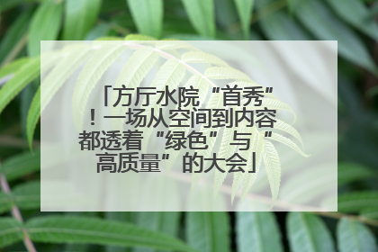 方厅水院“首秀”！一场从空间到内容都透着“绿色”与“高质量”的大会