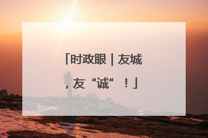 时政眼｜友城，友“诚”！