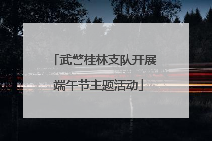 武警桂林支队开展端午节主题活动