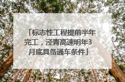 标志性工程提前半年完工，泾青高速明年3月底具备通车条件