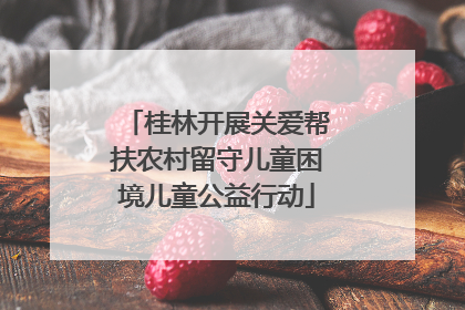 桂林开展关爱帮扶农村留守儿童困境儿童公益行动