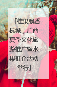 桂果飘香杭城，广西夏季文化旅游推广暨水果推介活动举行