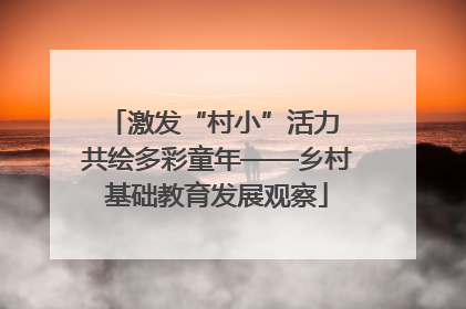 激发“村小”活力 共绘多彩童年——乡村基础教育发展观察