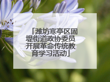 潍坊寒亭区固堤街道政协委员开展革命传统教育学习活动