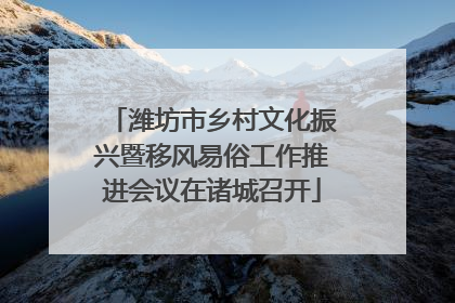 潍坊市乡村文化振兴暨移风易俗工作推进会议在诸城召开