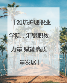 潍坊护理职业学院：汇聚职教力量 赋能高质量发展